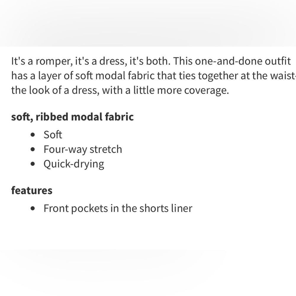 lululemon athletica Black Modal Romper with Tie Detail - Picture 4 of 10